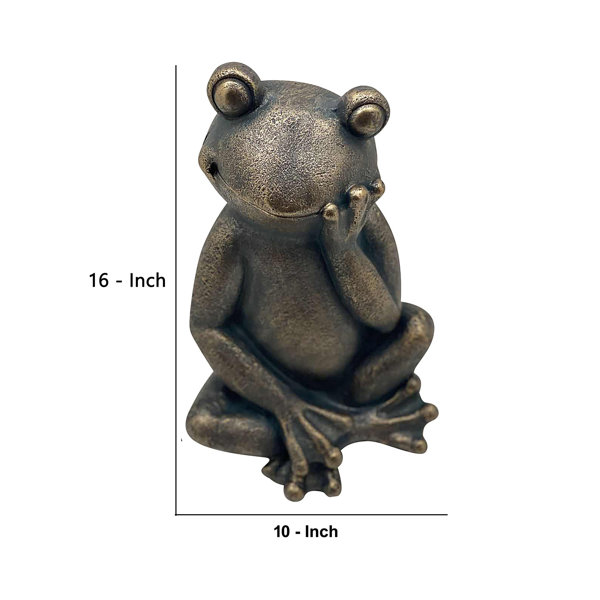 thinking frog statue